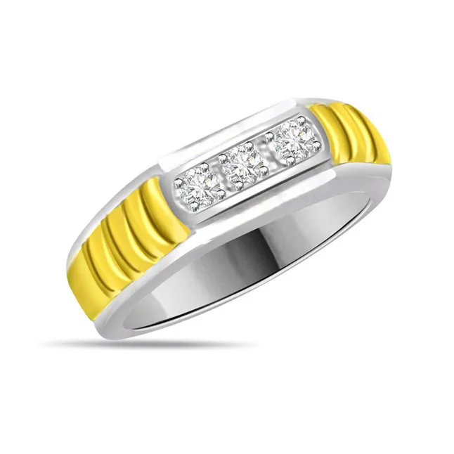 Two-Tone Real Diamond Gold Ring (SDR535)
