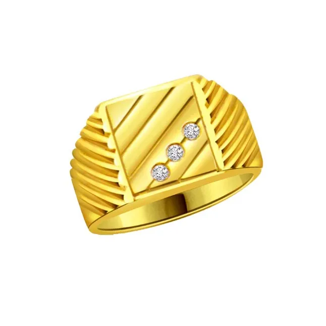 Diamond Gold Men's rings SDR550 -Solitaire rings