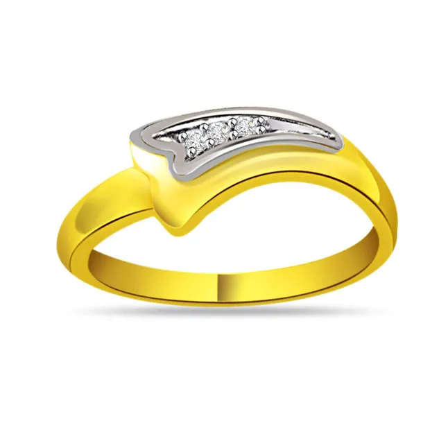 Two-Tone Real Diamond Gold Ring (SDR553)