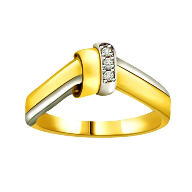 Two-Tone Real Diamond Gold Ring (SDR554)