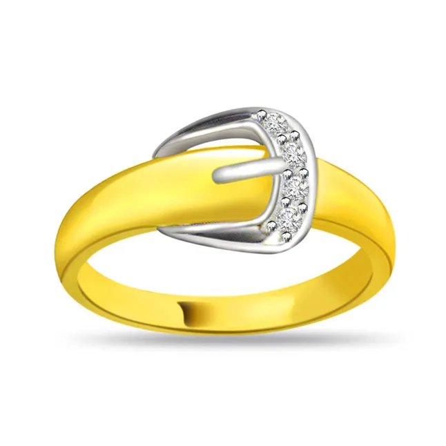 Two-Tone Real Diamond Gold Ring (SDR555)