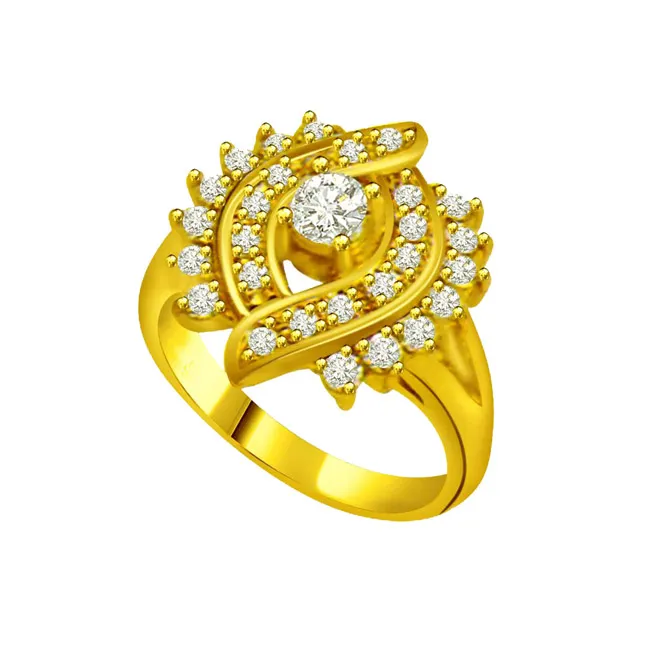 Designer Real Diamond Gold Ring (SDR557)