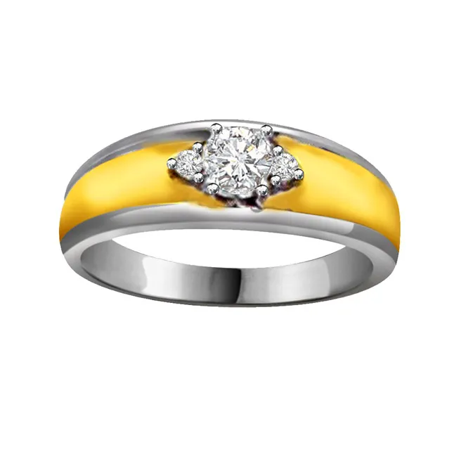 Two-Tone Real Diamond Gold Ring (SDR558)