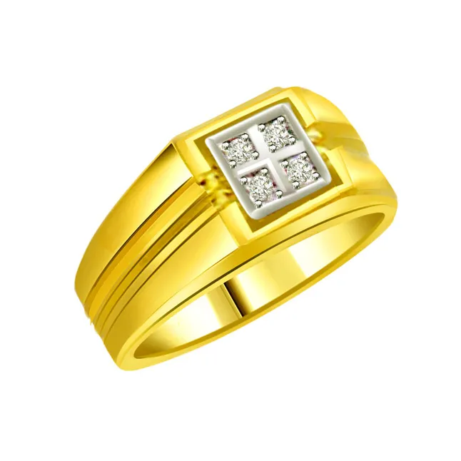 0.20cts Real Diamond 18k Gold Men's Ring (SDR566)
