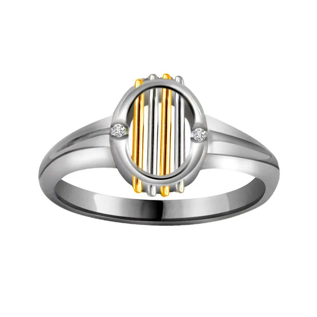 Two-Tone Real Diamond Gold Ring (SDR569)