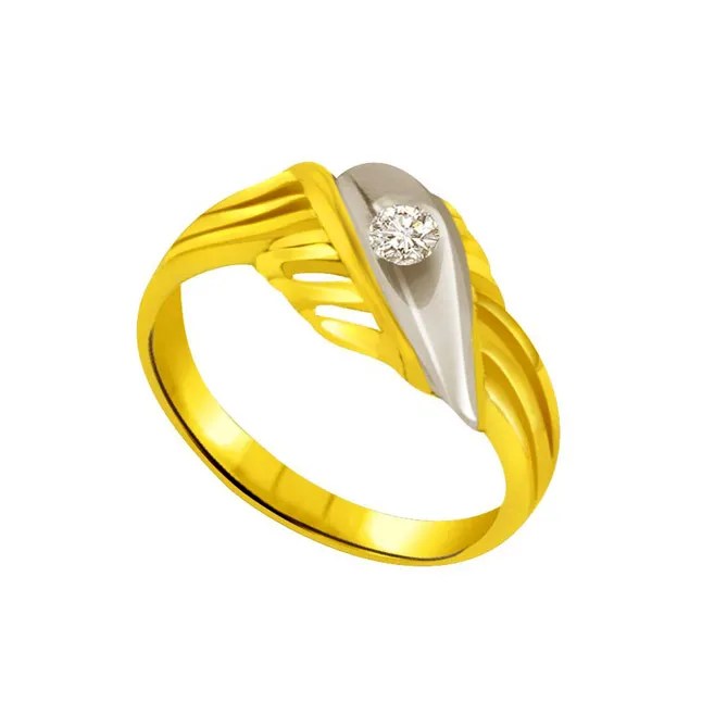 Two-Tone Real Diamond Gold Ring (SDR575)