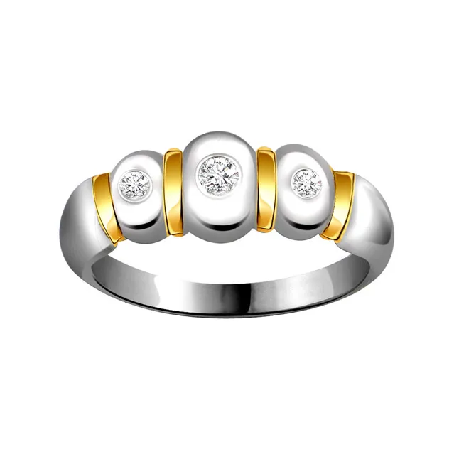 Two-Tone Real Diamond Gold Ring (SDR585)