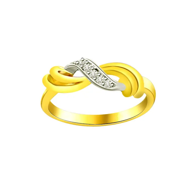 Two-Tone Real Diamond Gold Ring (SDR592)