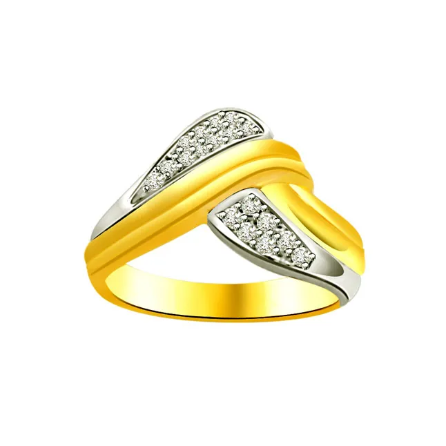 Classic Diamond Gold rings SDR595 -White Yellow Gold rings