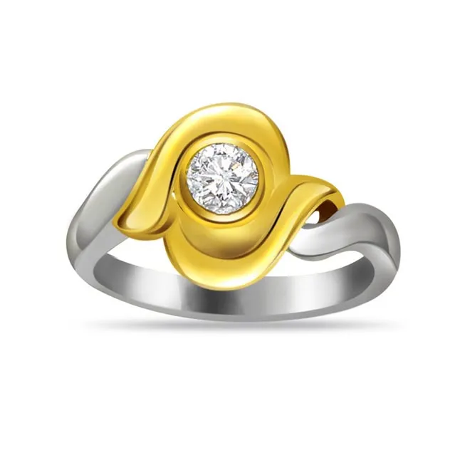 Two -Tone Solitaire Diamond rings SDR607
