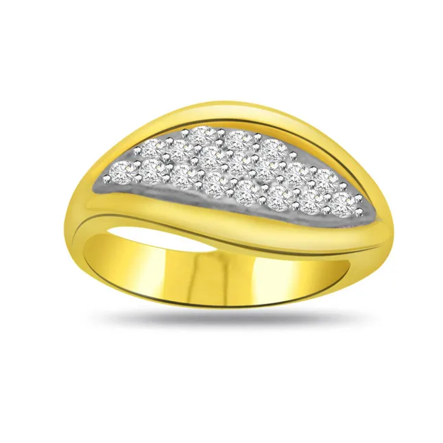 Trendy Real Diamond Gold Ring (SDR611)