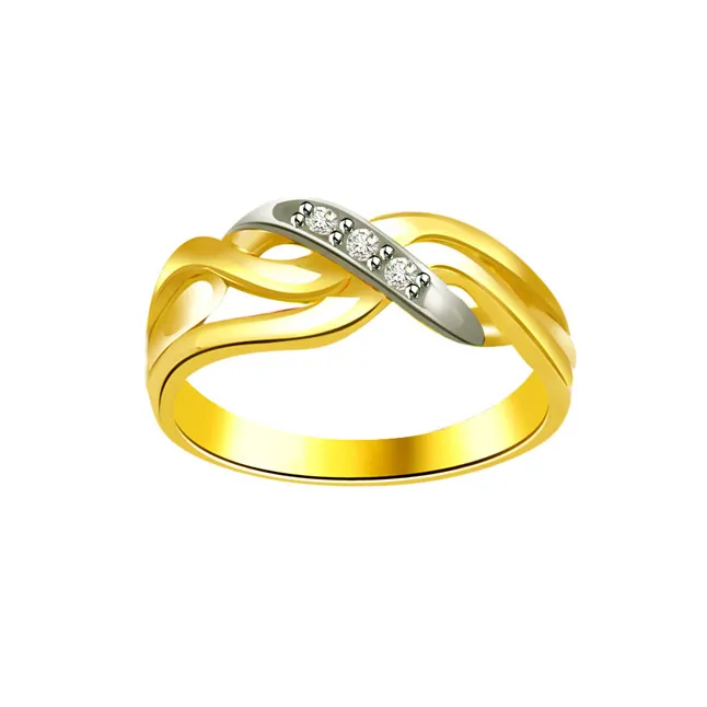 Trendy Diamond Gold Ring SDR619