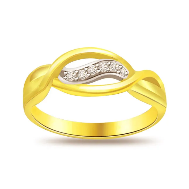 Trendy Real Diamond Gold Ring (SDR621)