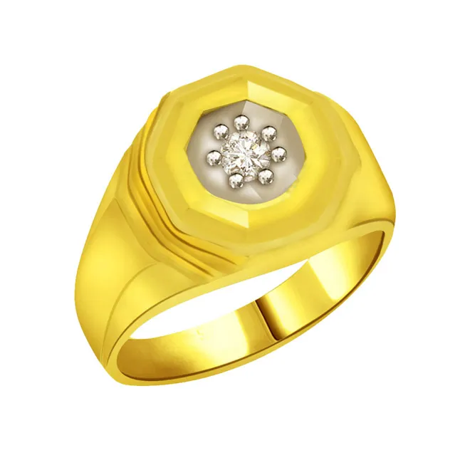 0.10 cts Men's Diamond rings -Two Tone Solitaire