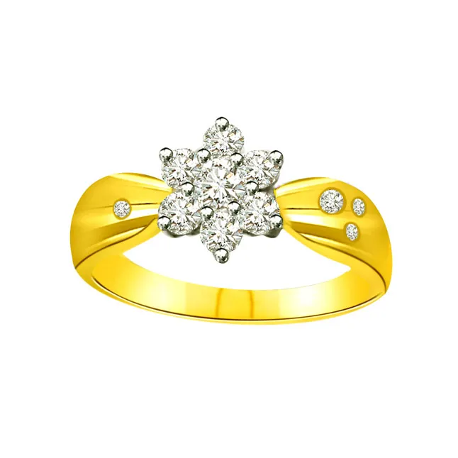 Flower Shape Real Diamond Ring (SDR631)