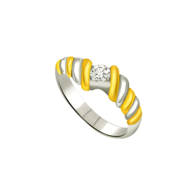 Solitaire Real Two-Tone Diamond Ring (SDR635)