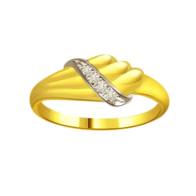 Trendy Real Diamond Two-Tone Ring (SDR651)