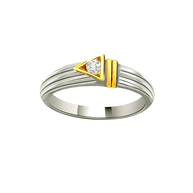 Solitaire Two-Tone Real Diamond Ring (SDR663)