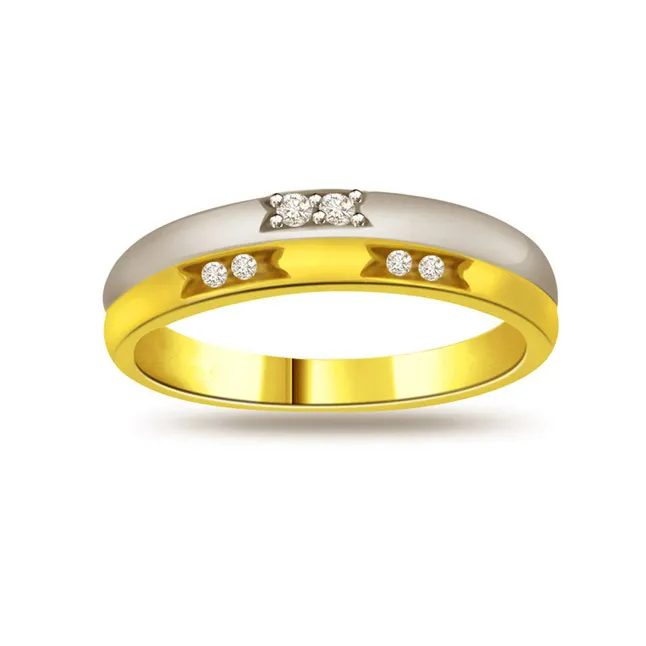 Trendy Real Diamond Two-Tone Ring (SDR666)