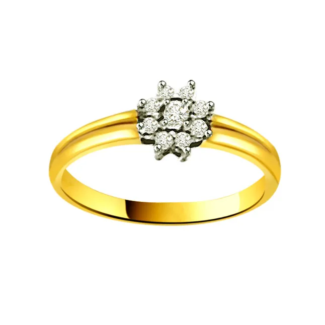 Flower Shape Real Diamond Ring (SDR668)