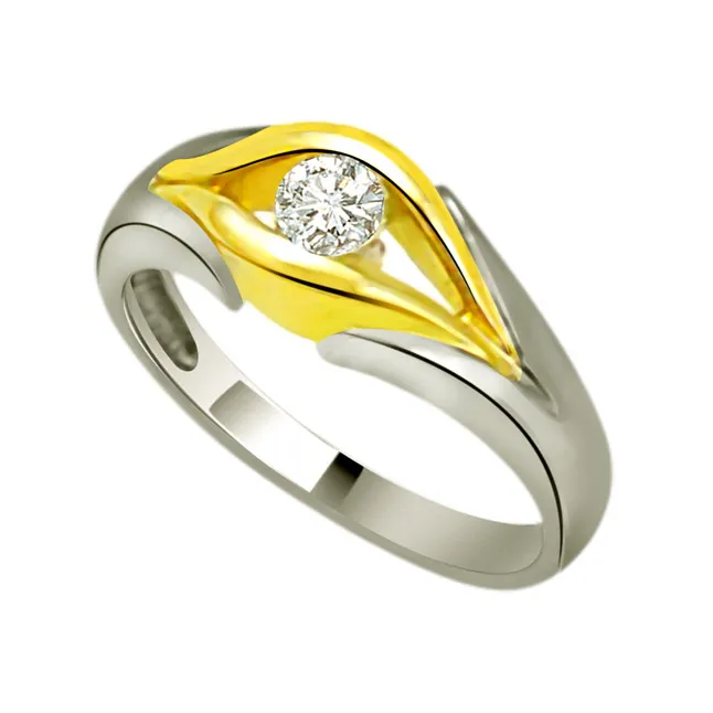 Solitaire Two-Tone Real Diamond Ring (SDR669)