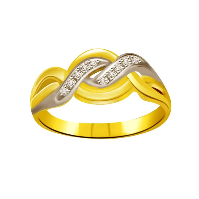 Two -Tone Diamond rings SDR670 -White Yellow Gold rings