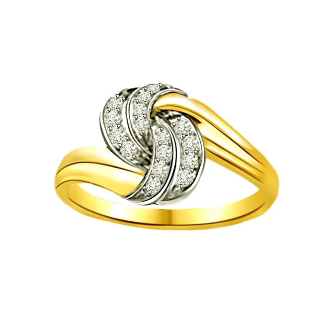 Two -Tone Diamond rings SDR695 -White Yellow Gold rings