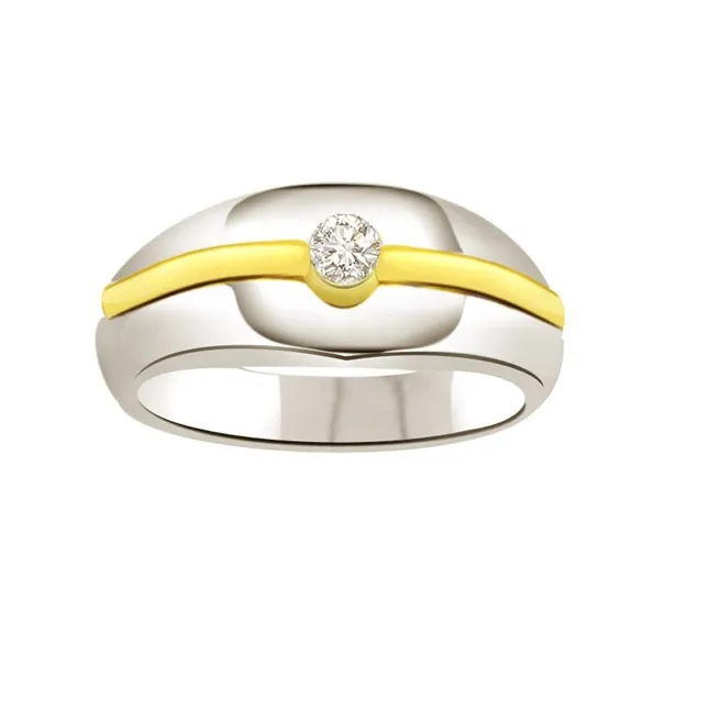 Solitaire Two-Tone Real Diamond Ring (SDR705)