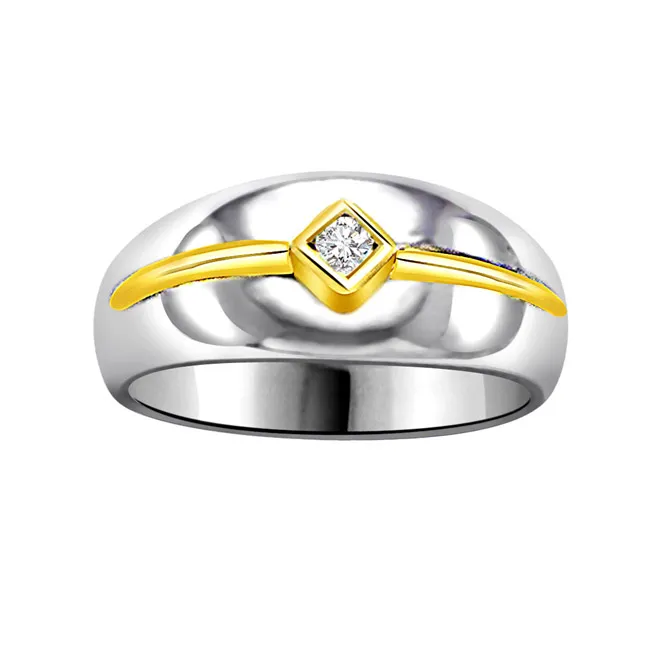 Solitaire Two-Tone Real Diamond Ring (SDR706)