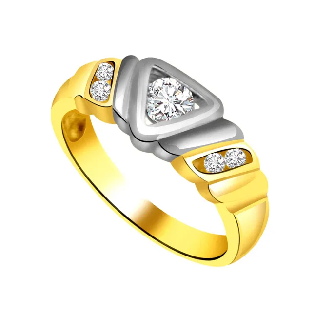 Two -Tone Diamond rings SDR718 -White Yellow Gold rings