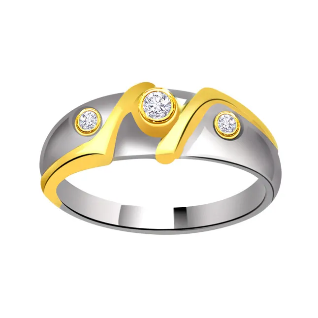 Two -Tone Diamond rings SDR719 -White Yellow Gold rings