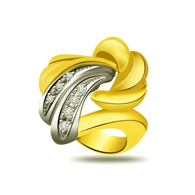 Trendy Real Diamond Gold Ring (SDR734)