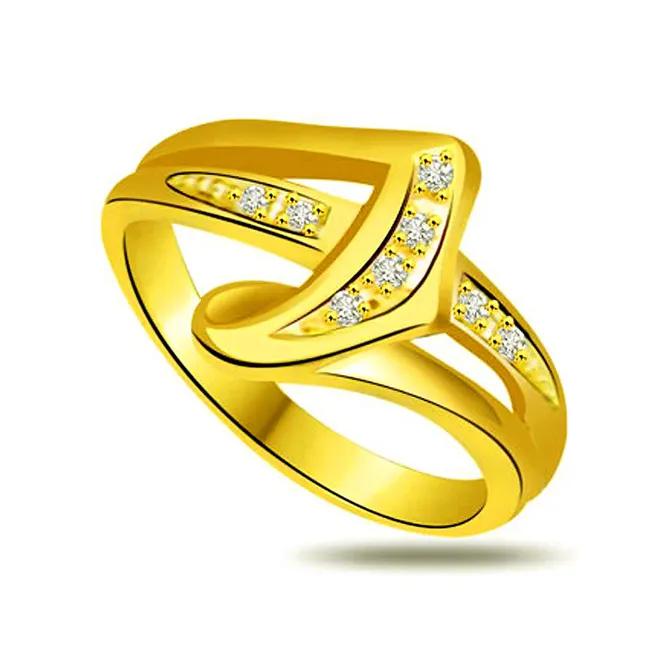 Classic Real Diamond Gold Ring (SDR735)