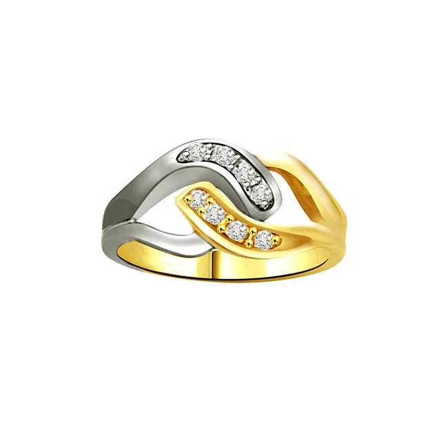 Two-Tone Real Diamond Gold Ring (SDR739)
