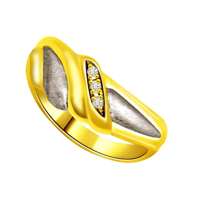 Two-Tone Real Diamond Gold Ring (SDR742)