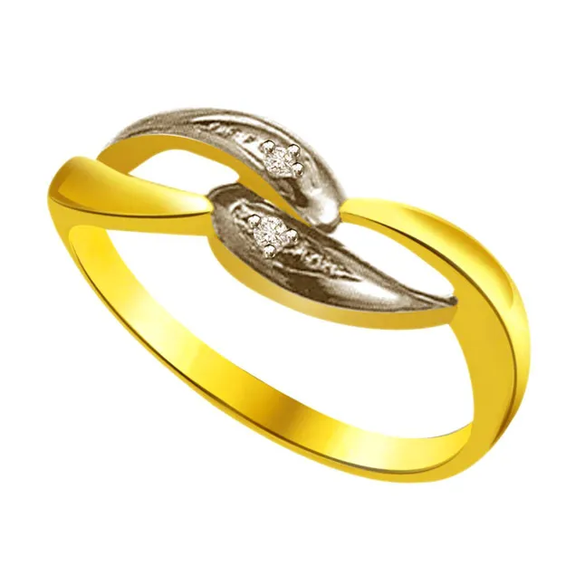 Two-Tone Real Diamond Gold Ring (SDR749)