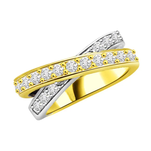 Two-Tone Real Diamond Half Eternity Ring (SDR754)
