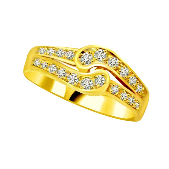 Trendy Diamond Gold rings SDR766