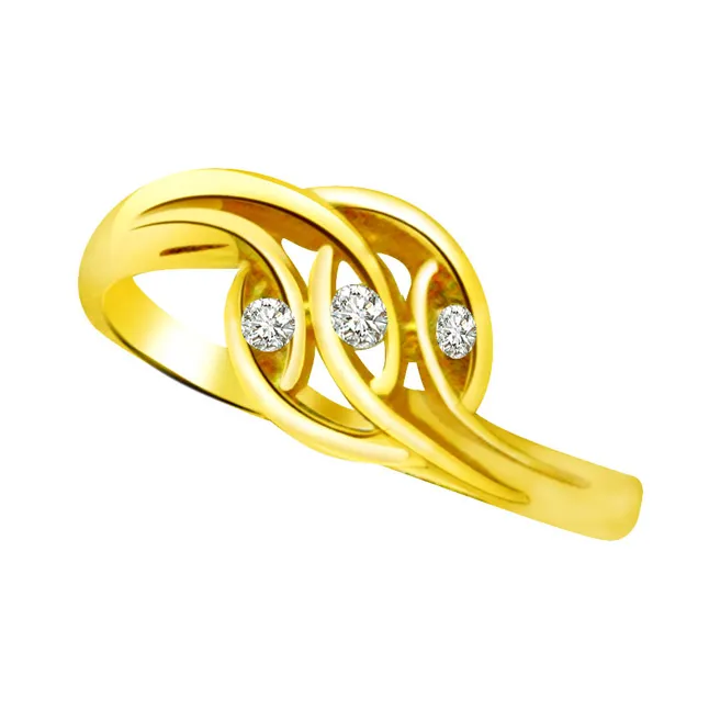 Trendy Real Diamond Gold Ring (SDR776)