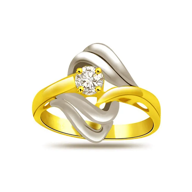 Two -Tone Diamond Solitaire rings SDR790