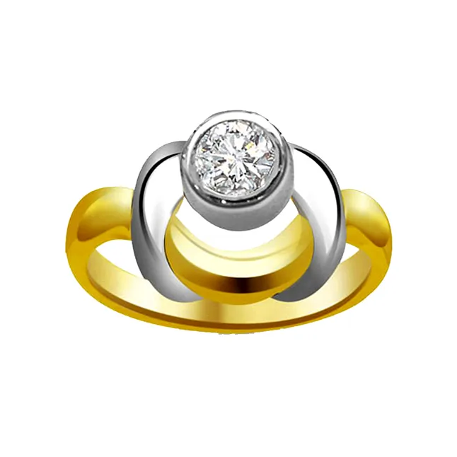 Two-Tone Real Diamond Solitaire Ring (SDR791)