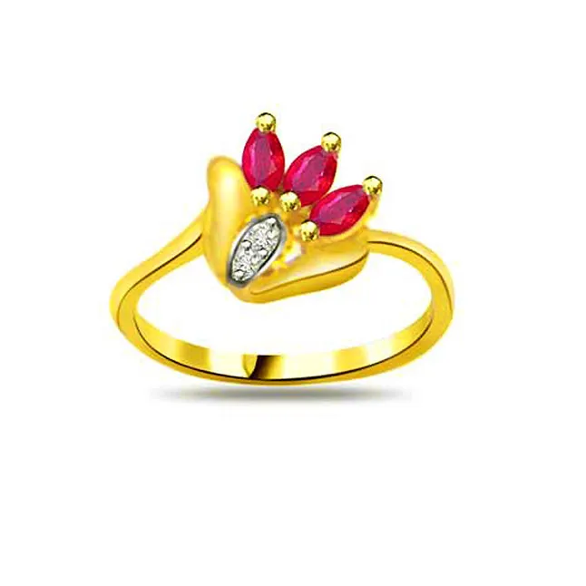 Real Diamond & Marquise Ruby Ring (SDR961)