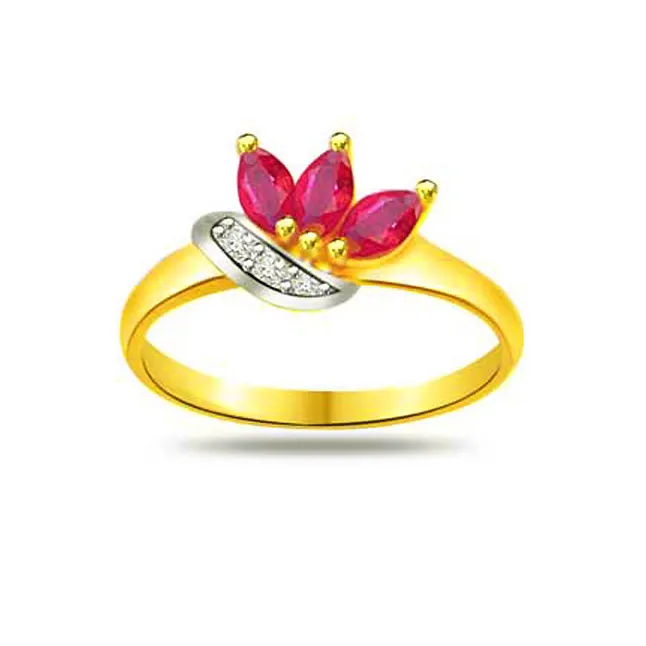 Real Diamond & Marquise Ruby Ring (SDR962)