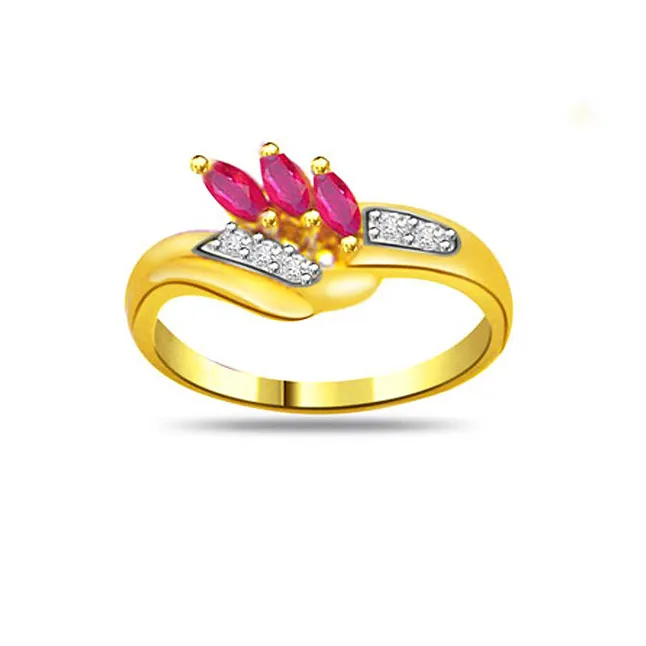Real Marquise Ruby & Diamond Ring (SDR963)