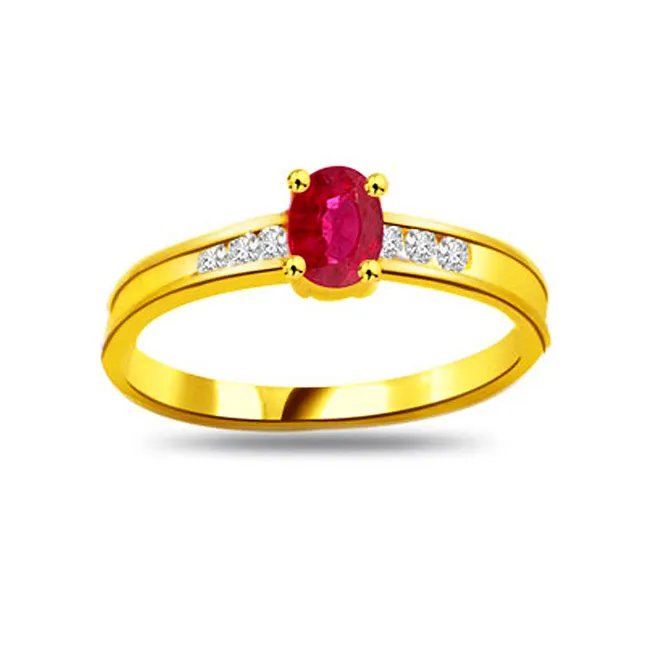 0.12cts Real Diamond & Ruby Ring (SDR979)