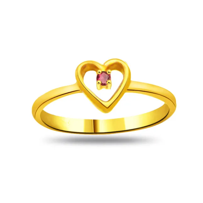 Classic Real Ruby Heart Shape Ring (SDR984)