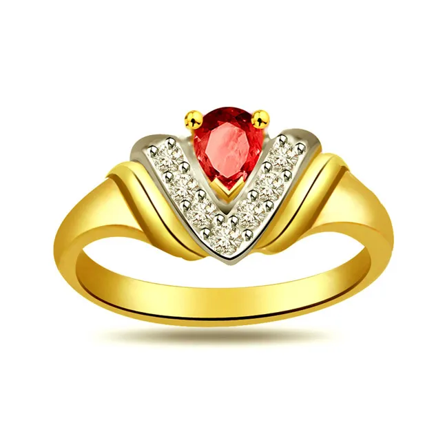 Classic Real Diamond & Ruby Ring (SDR989)