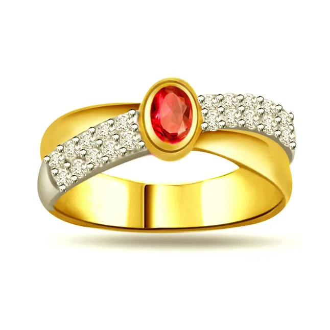 Real Diamond & Ruby Gold Ring (SDR994)