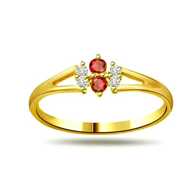 0.12cts Real Diamond & Ruby Ring (SDR995)