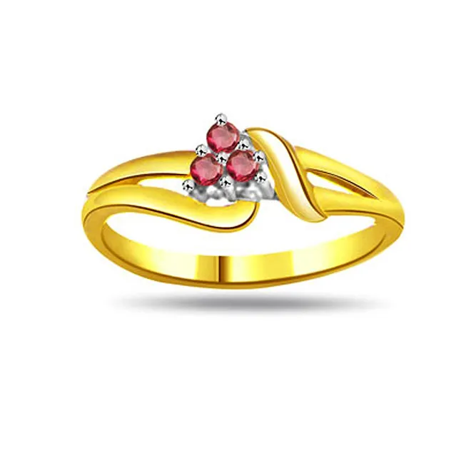 Flower Shape Real Red Ruby Ring (SDR996)